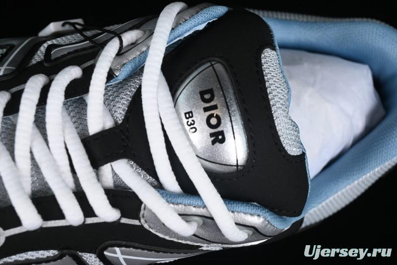 Dior B30 Sneakers with Reflective CD30 Logo and Lightweight Rubber Sole - CD30