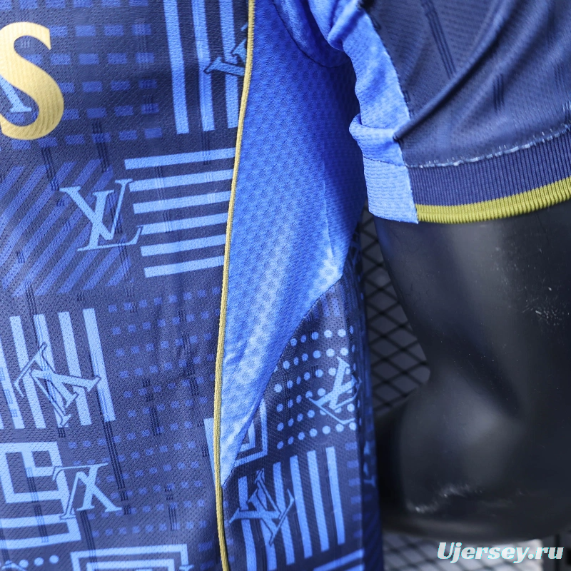 25/26 Player Version Real Madrid Blue Geometric Pattern Away Jersey