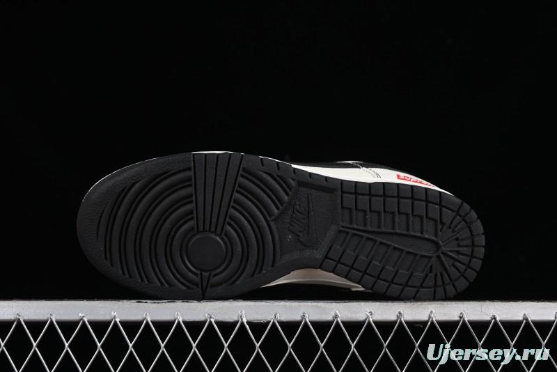 Nike SB Dunk Low Supreme Collaboration - Beige Black Line Anniversary Customized Low-Top Casual Skate Shoes - XX2025-316