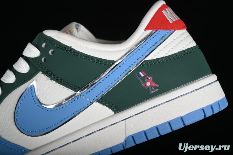 Nike SB Dunk Low Paris Olympics Limited Edition - Blue Green Color Blocking Low-Top Casual Skate Shoes - JH8310-952