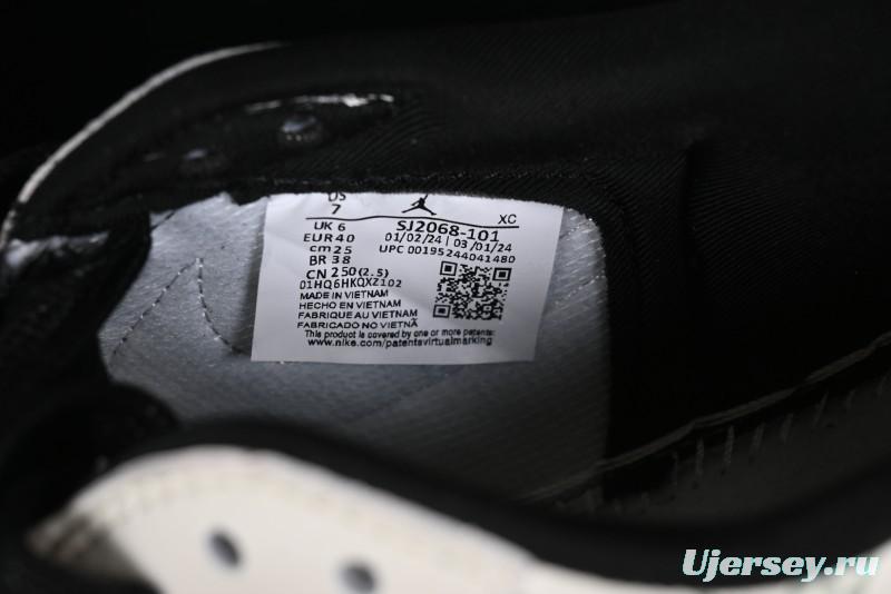 Nike Travis Scott x Fragment Design x Jordan Air Jordan 1 Low OG SP AJ1 LV Grey Black Pig Print Low-top Casual Sneakers - SJ2068-101