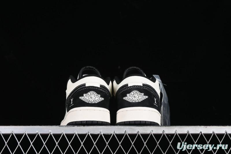 Nike Air Jordan 1 Low LV Collaboration - Black Warrior Custom High-End Basketball Shoes - SJ9950-007