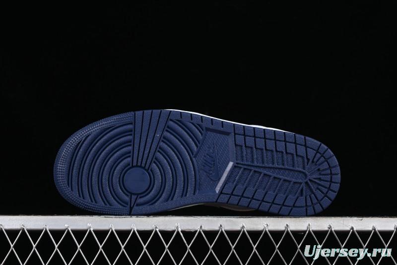 Nike Air Jordan 1 Low AJ1 White Blue Grey Low Top Lifestyle Basketball Shoes - 553558-141