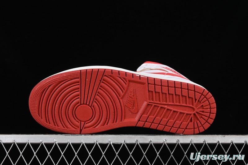 Nike Air Jordan 1 Mid Basketball Shoes in White/Orange/Red - FJ3458-160