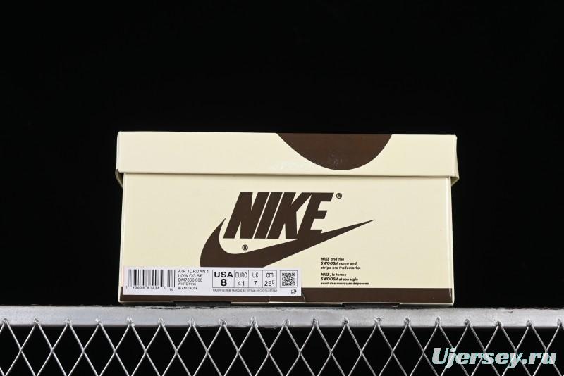 Nike Travis Scott x Air Jordan 1 Low OG AJ1 Reverse Swoosh Sneakers - DM7866-600