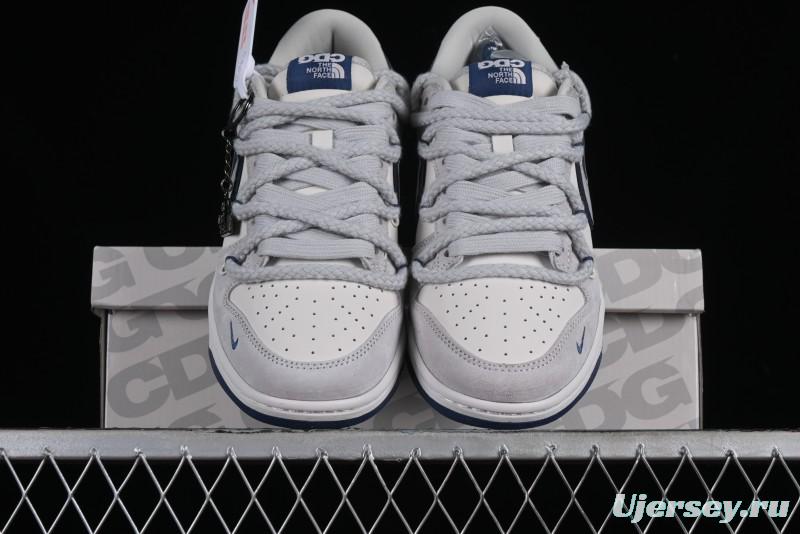 Nike SB Dunk Low The North Face Collaboration - Grey Blue Pig 8 Starry Sky Anniversary High-End Custom Low-Top Casual Skate Shoes - XX2025-311