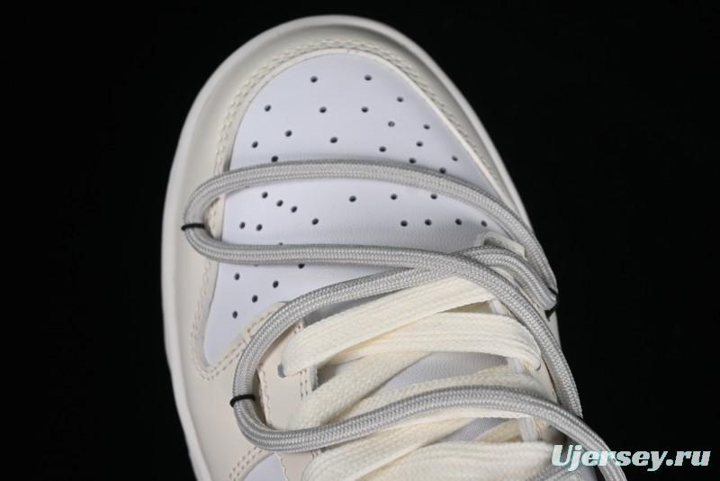 Nike Dunk Low Next Nature SB Lace-Up Low-Top Casual Sneakers in Cream Dark Brown - DD1873-103