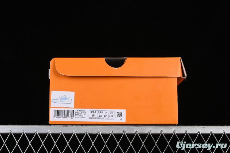 Nike Travis Scott x Fragment Design x Jordan Air Jordan 1 Low OG SP AJ1 LV Blue Double Hook Casual Sneakers - BB6588-103