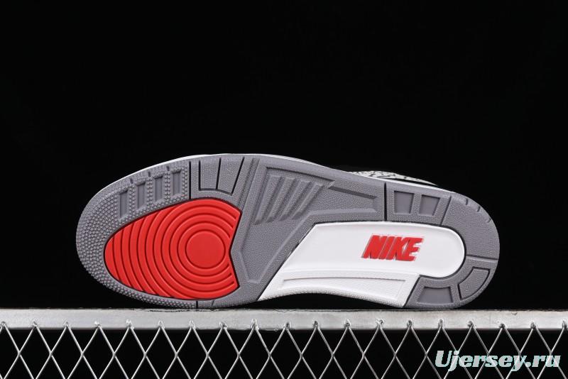 Nike Air Jordan 3 Retro Sneakers with Iconic Elephant Print and Visible Air Cushion - DN3707-010