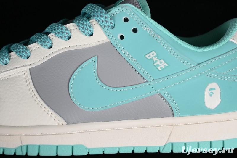 Nike SB Dunk Low BAPE Collaboration - Beige Grey Indigo Anniversary Custom Low-Top Casual Skate Shoes - BB8969-003