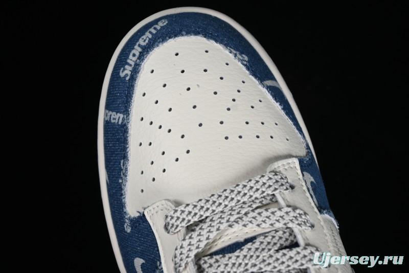 Nike Dunk Low Supreme - Denim Blue Jeans Anniversary High-End Customized Low-Top Casual Sneakers - FC1688-194