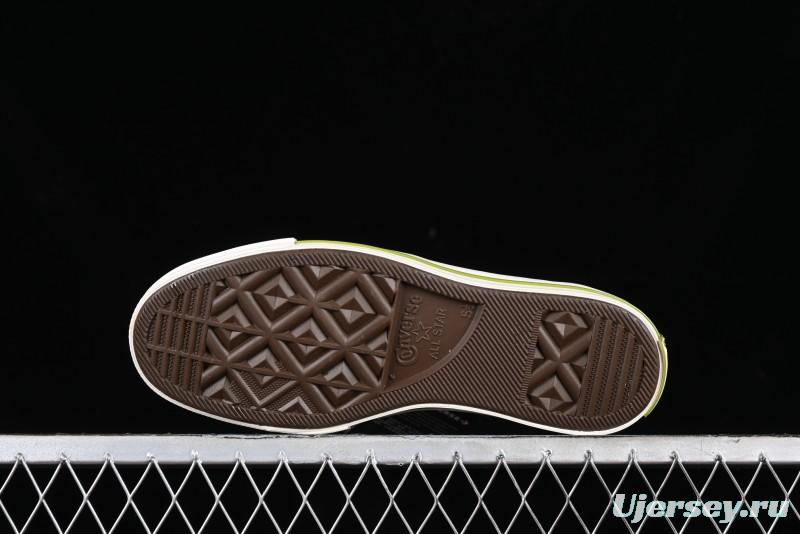 Converse Chuck 70 High Top Casual Canvas Sneakers with Light Beige Upper and Avocado Green Accents - A08530C