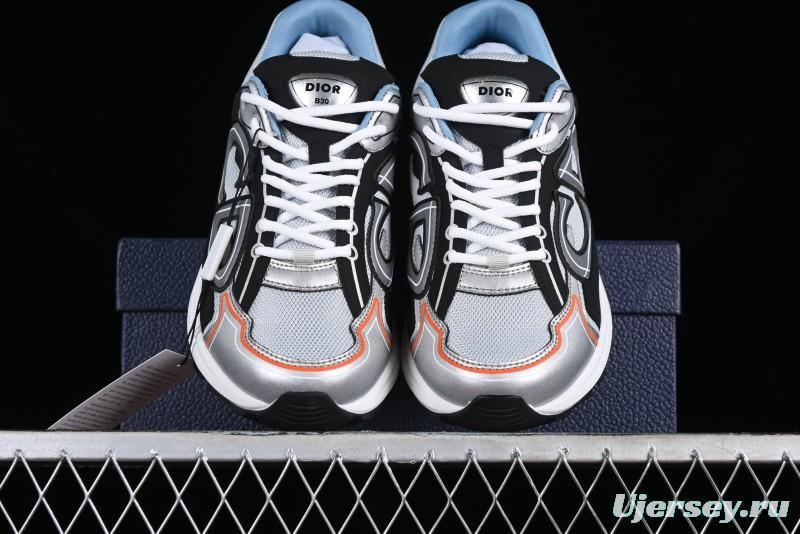 Dior B30 Sneakers with Reflective CD30 Logo and Lightweight Rubber Sole - CD30