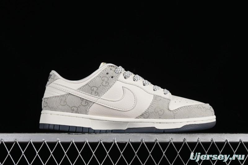 Nike SB Dunk Low Gucci Collaboration - Smoke Grey Anniversary Custom Low-Top Casual Sneakers - CF3688-003