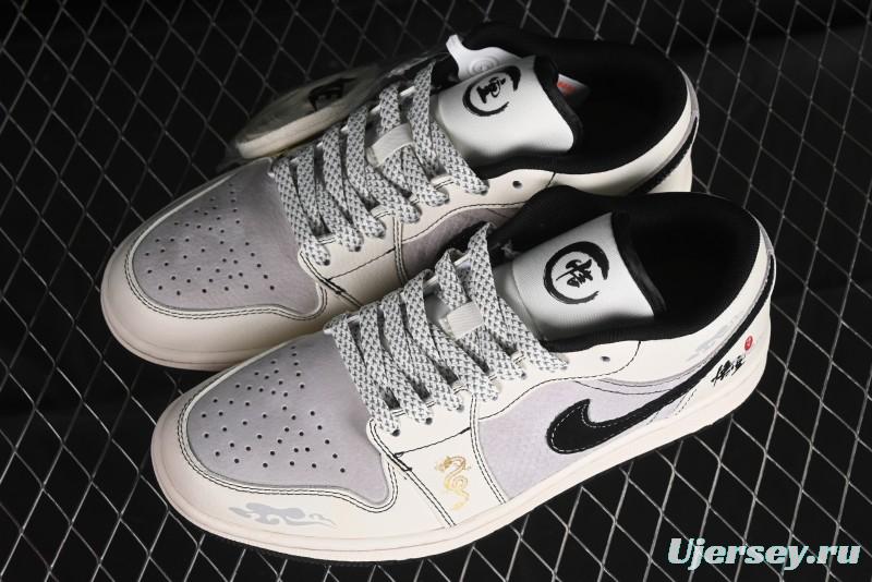 Nike Air Jordan 1 Low Retro Basketball Shoes Custom Black Myth Wukong Design - SJ9950-042