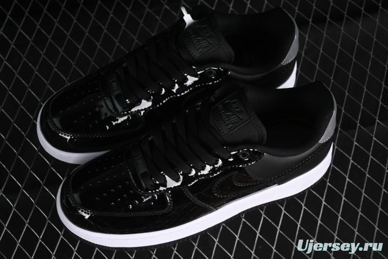 Nike Air Force 1 '07 Low Patent Leather All Black Casual Sneakers - AH6827-001