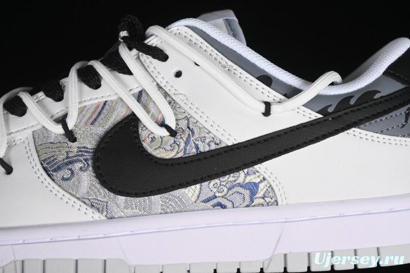 Nike Dunk Low CNY Year of the Dragon Limited Edition SB Lace-Up Casual Sneakers with Silver-White Design - DV0831-101