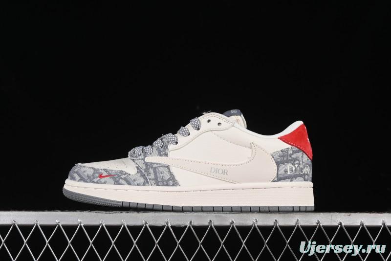 Nike Travis Scott x Fragment Design x Air Jordan 1 Low OG SP AJ1 Low Top Casual Sneakers - XY2688-113