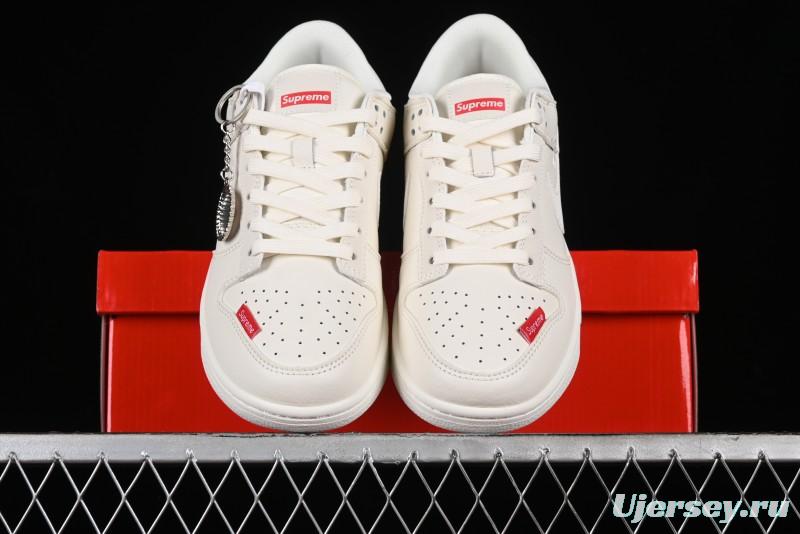 Nike SB Dunk Low Supreme Collaboration - Off-White Swoosh Anniversary High-End Custom Low-Top Casual Skate Shoes - SJ2068-267