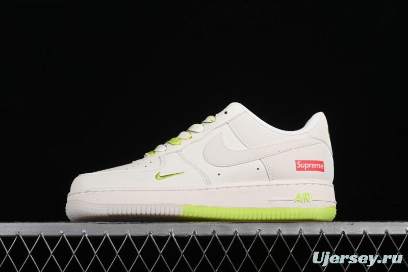 Nike Air Force 1 '07 Low Supreme Casual Sneakers in White-Fluorescent Green - BB7577-219