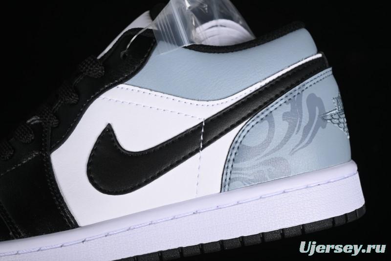 Nike Air Jordan 1 Low Retro Basketball Shoes with Cosmic Exploration Theme - 553558-132