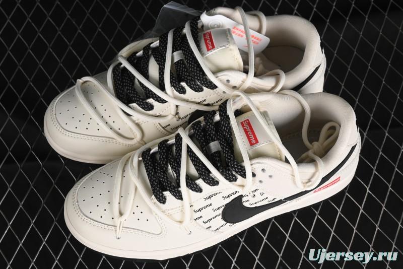 Nike SB Dunk Low Supreme Collaboration - Starry Night Black Engraving Anniversary High-End Custom Low-Top Casual Skate Shoes - JJ5688-108