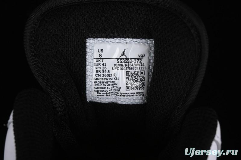 Nike Air Jordan 1 Low AJ1 Black White Gold Hook Basketball Shoes - 553558-172