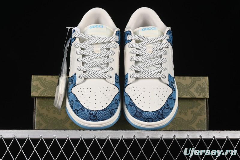 Nike SB Dunk Low Gucci Collaboration - Royal Blue Anniversary High-End Custom Low-Top Casual Sneakers CF3688-002