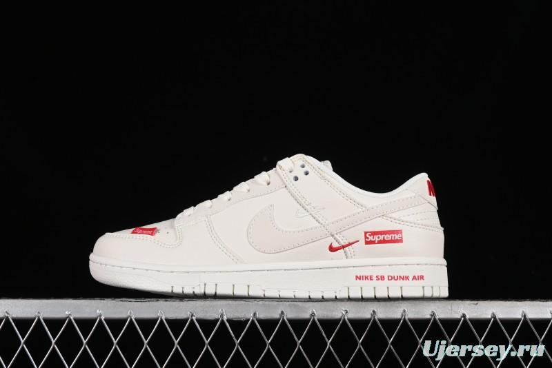 Nike SB Dunk Low Supreme Collaboration - Off-White Swoosh Anniversary High-End Custom Low-Top Casual Skate Shoes - SJ2068-267