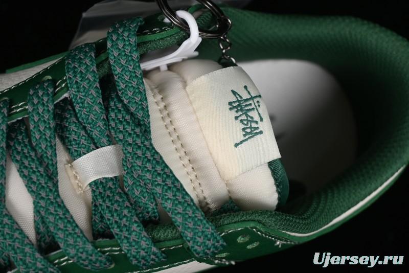 Nike SB Dunk Low Stussy Collaboration - Dark Green Anniversary Custom Low-Top Casual Skate Shoes - BB9898-005