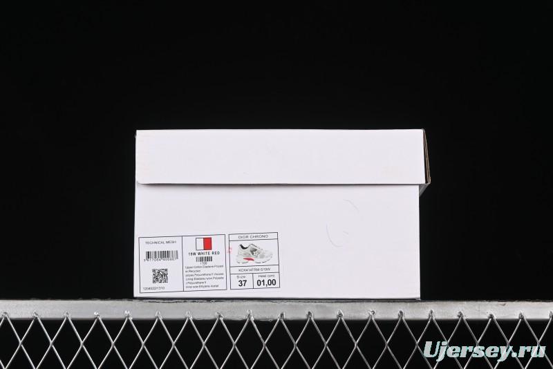 Dior Chrono Round Toe Lace-Up Lifestyle Casual Running Sneakers - 19W WHITE RED