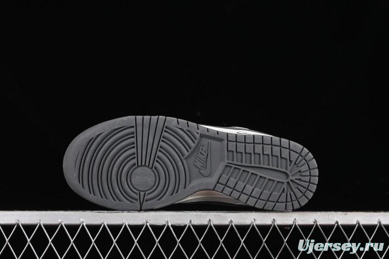 Nike SB Dunk Low Violent Bear Collaboration - Woven Grey Check Anniversary Custom Low-Top Casual Sneakers - KK1888-004