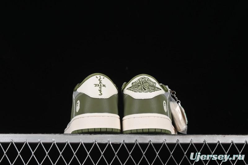 Nike Travis Scott x Fragment Design x Air Jordan 1 Low OG SP AJ1 Bape Collaboration - BB6511-621