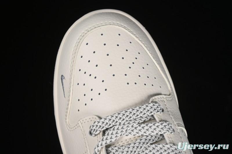 Nike SB Dunk Low Stussy Collaboration - White Grey Double Swoosh Anniversary High-End Custom Low-Top Casual Sneakers - XX2025-206