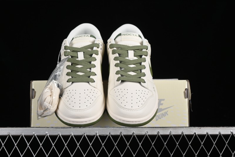 Nike SB Dunk Low NOCTA Anniversary Customized Low-Top Casual Sneakers with White and Green Swoosh - DQ1098-388
