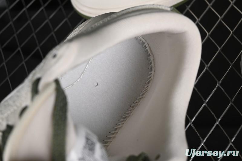 Nike Air Jordan 1 Low AJ1 Gucci Collaboration - Beige Green Knit High-End Custom Retro Basketball Shoes - DM5688-103