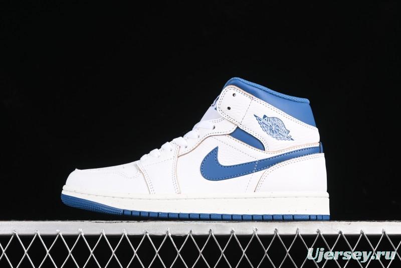 Nike Air Jordan 1 Mid Basketball Shoes Industrial Blue - FN5215-141