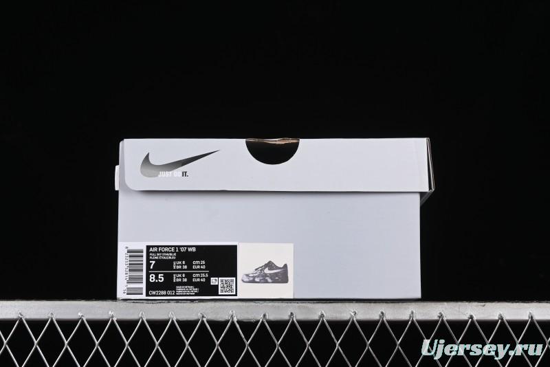 Nike Air Force 1 '07 Low Graffiti Black Silver Anime Hand-Painted Casual Sneakers - CW2288-012