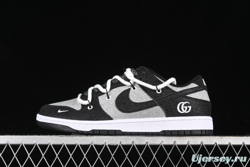 Nike SB Dunk Low Gucci Collaboration - Black Star Hook Anniversary High-End Custom Low-Top Casual Skate Shoes - SJ2068-268