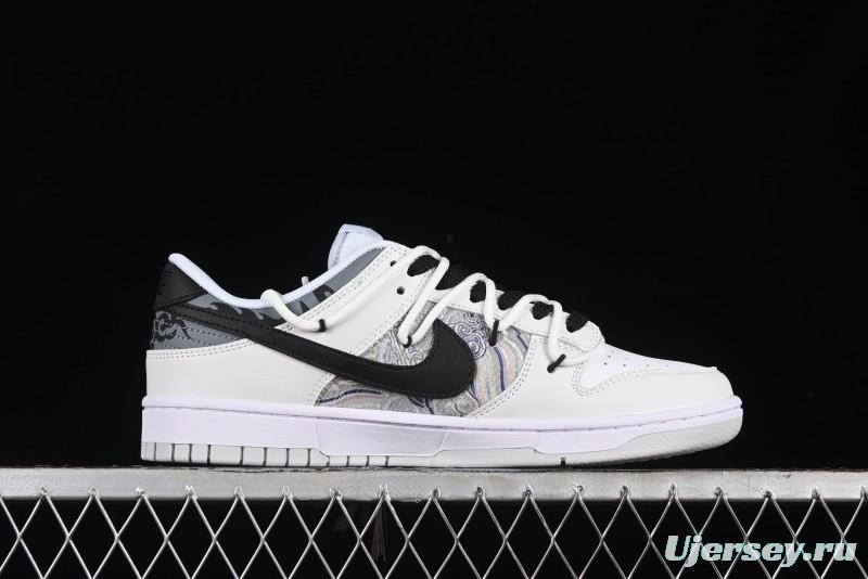 Nike Dunk Low CNY Year of the Dragon Limited Edition SB Lace-Up Casual Sneakers with Silver-White Design - DV0831-101