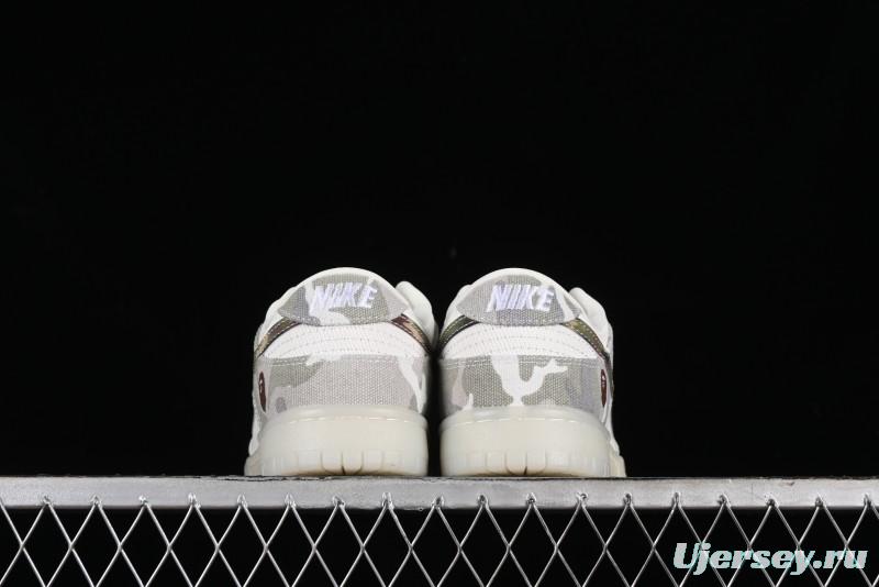 Nike SB Dunk Low Bape Collaboration - Crystal Camouflage Anniversary Custom Low-Top Casual Skate Shoes - JH8040-941