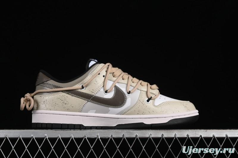 Nike Dunk Low Panda Prank Summer Theme Love Khaki Pudding Milk Tea SB Strap Low-Top Casual Sneakers - CW1590-100