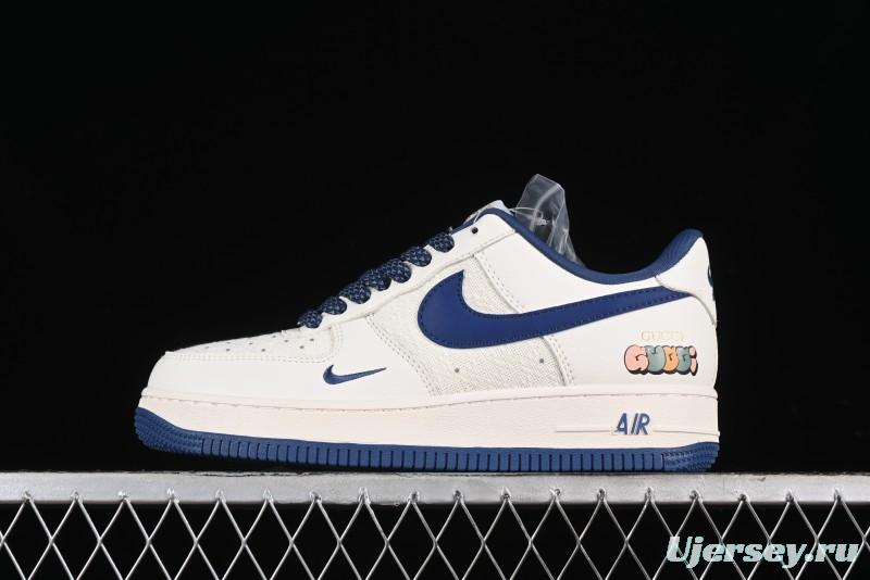 Nike Air Force 1 '07 Low Gucci Collaboration - Light Blue Linen Low-Top Casual Sneakers - XZ3398-788