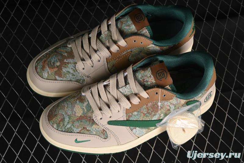 Nike Travis Scott x Fragment Design x Air Jordan 1 Low OG SP AJ1 Retro Sneakers - JH6088-611