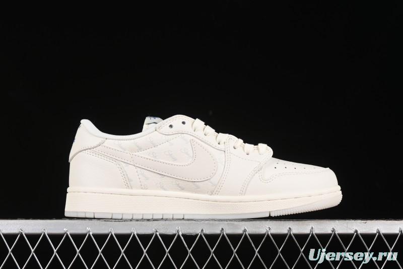 Nike Travis Scott x Fragment Design x Air Jordan 1 Low OG SP AJ1 Retro Sneakers - LJ5188-013