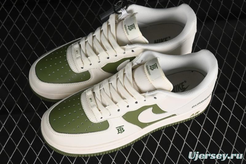 Nike Air Force 1 '07 Low Burberry Collaboration - Off White Mint Green Low Top Casual Sneakers - BB8588-221
