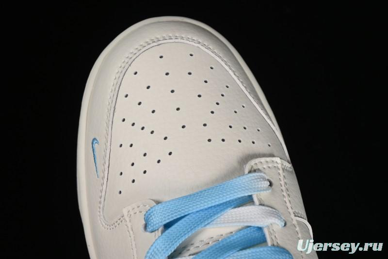 Nike SB Dunk Low Supreme Collaboration - Light Blue Double Swoosh Anniversary Customized Low-Top Casual Sneakers - BB8675-108