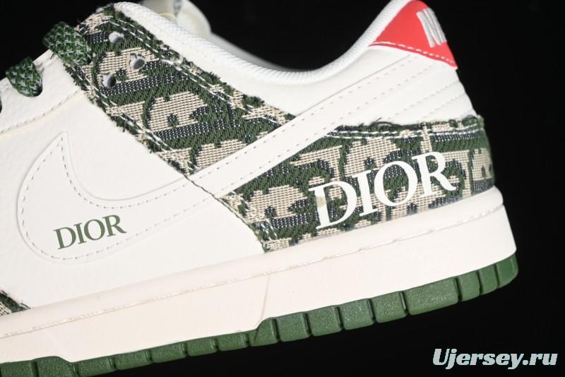 Nike SB Dunk Low Dior Collaboration - Navy Blue Pattern Anniversary High-End Custom Low-Top Casual Skate Shoes - XY1688-005