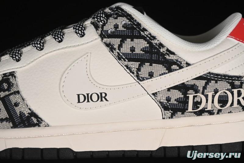Nike SB Dunk Low Dior Collaboration - Black Grey Pattern Anniversary High-End Custom Low-Top Casual Sneakers - XY1688-010