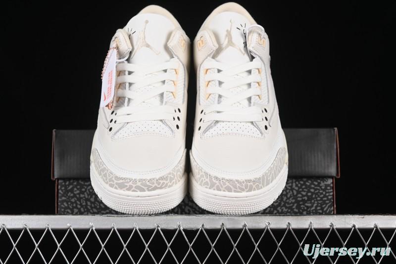 Nike Air Jordan 3 Retro Cactus Jack Collaboration High-Top Basketball Shoes with Soft Napa Leather and Visible Air Cushion - 136064-668